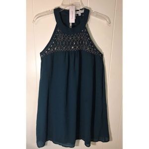 Women's dress, mini length, emerald green, sequins